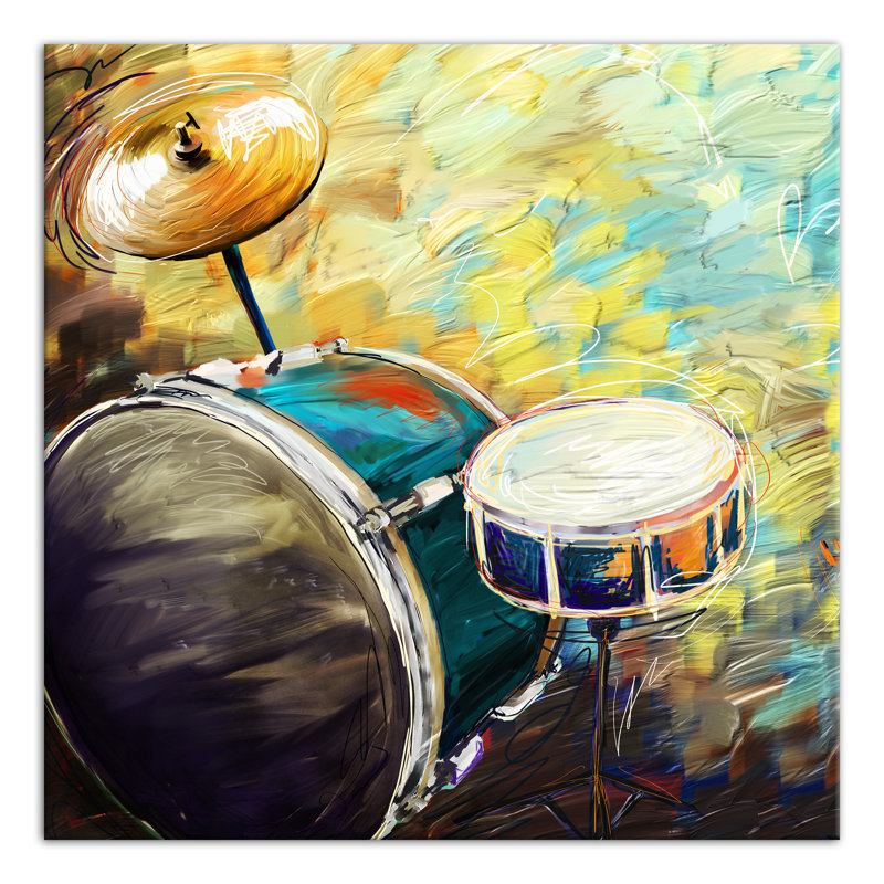Ebern Designs 'Painted Drum Set' Print on Canvas & Reviews Wayfair
